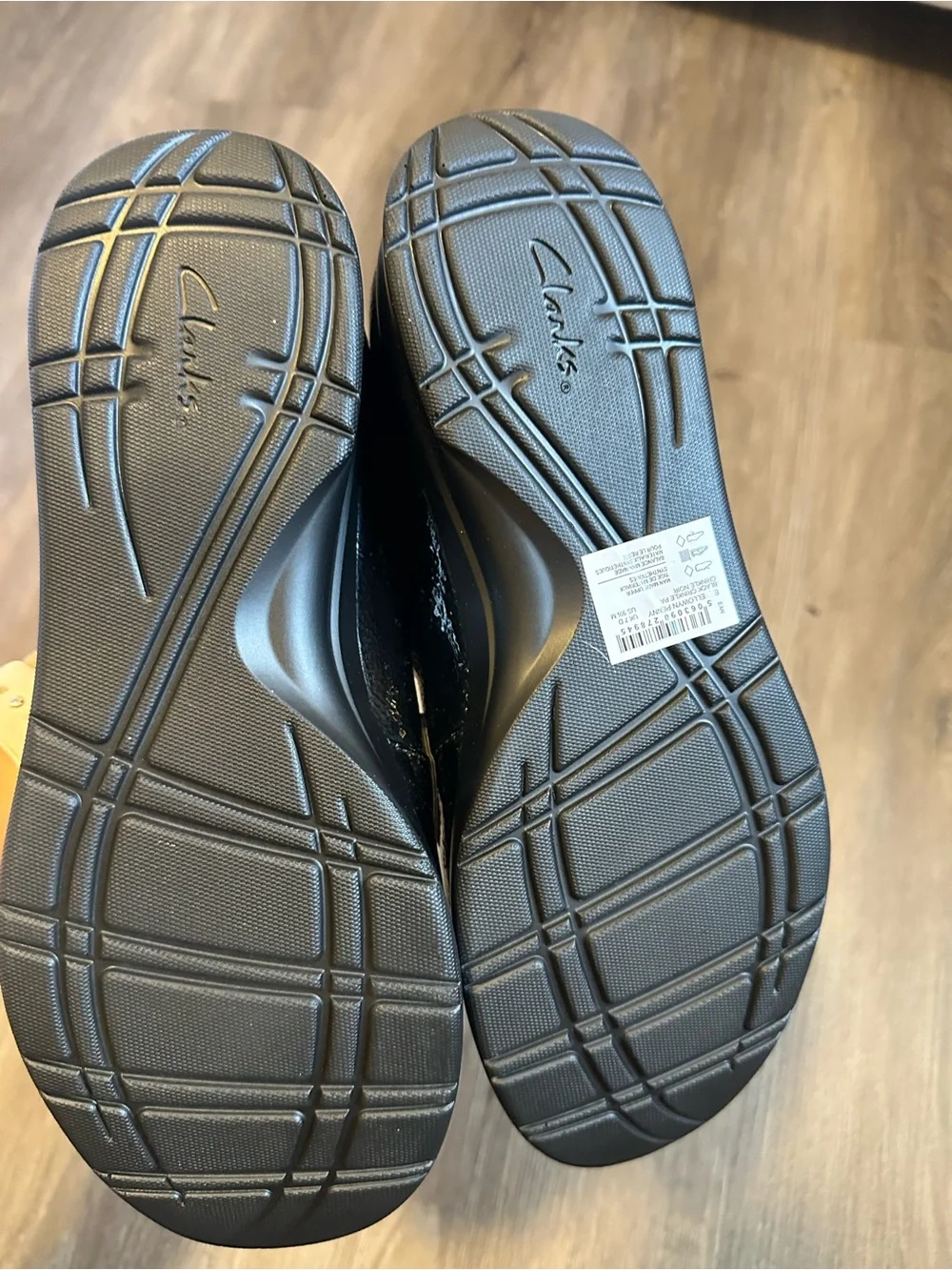Clarks Black Patent Slip-On Loafers for Women